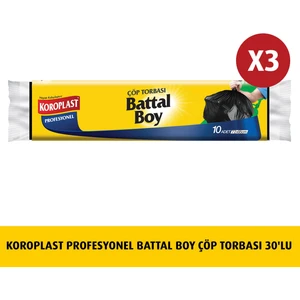Profesyonel Battal Boy Çöp Torbası 10'lu x 3 Adet