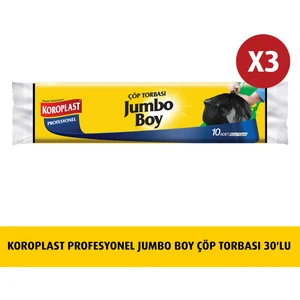 Profesyonel Jumbo Boy Çöp Torbası 10'lu x 3 Adet