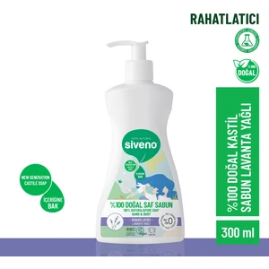 %100 Doğal Sıvı Kastil Sabun Lavanta Yağlı Yoğun Nemlendirici Arındırıcı Bitkisel Vegan 300 ml