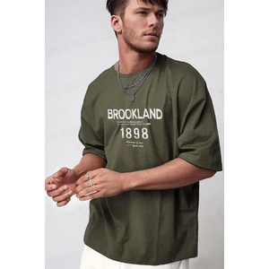 Teenage Millionaire Erkek 1898 Baskılı Haki Oversize Salas T-Shirt