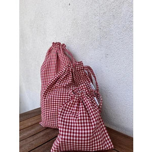 Sumicorn Design Kırmızı Pötikareli Ekolojik Bez Kese Bavul Düzenleyici Kese 3'lü Set