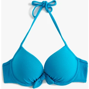 Push Up Bikini Üstü Dokulu Bağlama Detaylı Balenli