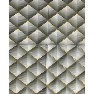 Renkli Duvarlar Kendinden Yapışkanlı Gri 3D Geometrik Desenli Salon Mutfak Duvar Kağıdı Paneli 70X35CM 1 Adet NW152