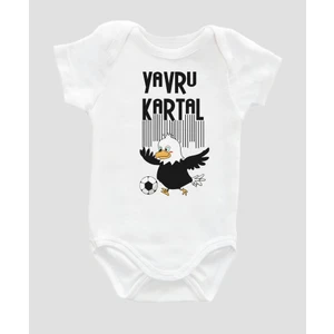 Outdoor One Organik %100 Pamuk Yavru Kartal Taraftar Baskılı Bebek Body Uzun Kollu Çıtçıtlı Badi Zıbın ZBN016