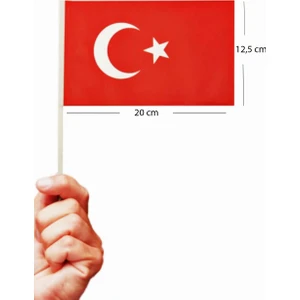 Küçük Boy Çıtalı Bayrak Türk Bayraklı Çıtalı Bayrak - 5 Adet