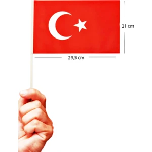 Büyük Boy Çıtalı Bayrak Türk Bayraklı Çıtalı Bayrak - 50 Adet