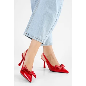 Kadın Fiorella Kırmızı Rugan Fiyonk Detay Stiletto