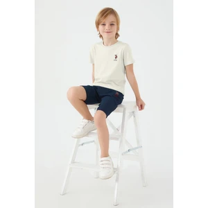 U.S. Polo Assn. Light Blue Krem Erkek Çocuk Bermuda Takım