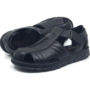 Taşpınar Ayakkabı Taşpınar   Deri Ortopedik Erkek Yazlık Rahat Günlük Terlik Sandalet 40-45