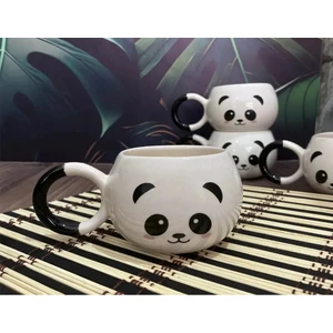Gülen Sevimli Panda El Yapımı Seramik Kupa Bardak