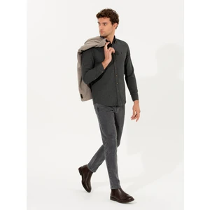 Erkek Siyah Slim Fit Uzun Kollu Gömlek 50256919-VR046