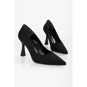 Kadın Magda Siyah Mat Saten Topuklu Ayakkabı Stiletto