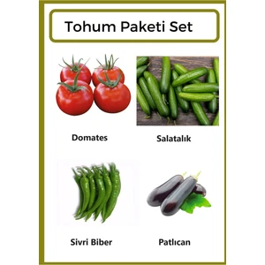 Ziraat Evim Yerli Domates-Salatalık-Sivri Biber-Patlıcan Tohumu 1000 Adet