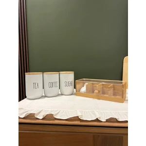 Sade Hediye 3 Bölmeli Çay Kutusu/3'lü Baharatlık Takımı