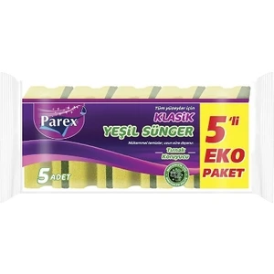 Bulaşık Süngeri 5'li Klasik Yeşil Oluklu (12'li)