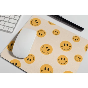 Nino Store Smile Gülen Yüz Emojili Renkli Dikdörtgen Hediyelik ve Günlük Kullanıma Uygun Baskılı Mouse Pad