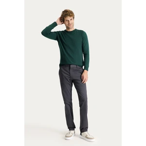 Slim Fit Dar Kesim Likralı Saten Kanvas / Chino Pantolon