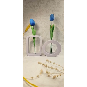Beton Vazo,kuru Çiçeklik Vazo,dekoratif Vazo 2'li Set(Dikdörtgen-Yuvarlak Model)
