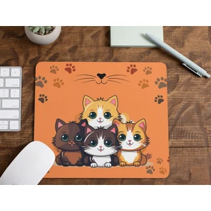 Nino Store Yavru Kediler ve Patileri Hayvanseverler Için Hediyelik ve Günlük Kullanıma Uygun Dikdörtgen Baskılı Mouse Pad