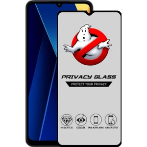 Caseart Xiaomi Poco C65 Tam Kaplayan Privacy Hayalet Temperli Ekran Koruycu Cam
