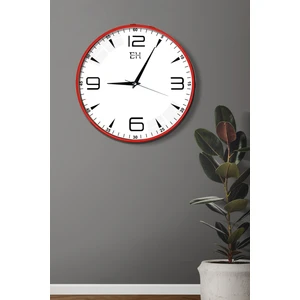 Emya Home Modern Duvar Saati Kırmızı - 29 cm