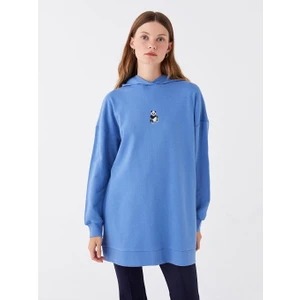 LC Waikiki Lcw Modest Kapüşonlu Nakışlı Uzun Kollu Kadın Sweatshirt Tunik