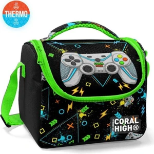 Coral High Siyah Fosforlu Yeşil Gamer Desenli Thermo Beslenme Çantası 11887
