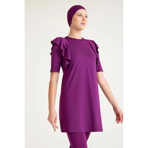 Signature Style 2157_VOLANLI Yarı Kapalı Likralı 3'lü Mayo