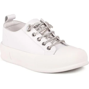 24Y384-3 Kadın Taş Bağcık Sneaker Ayakkabı