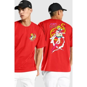Sailor Moon Anime Usagi Tsukino Kırmızı Oversize Kadın Erkek Ön ve Sırt Baskılı T-Shirt