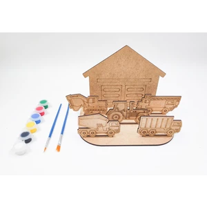 Ahşap Boyama Seti, Ahşap Maket Boyama, Çocuk Aktivite ve Sanat Etkinliği, Iş Makine Konsept Boyama