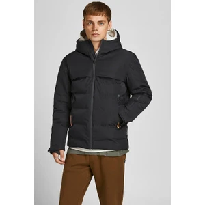 Jack & Jones Jcotarwin Puffer Soğuk Geçirmez Erkek Mont Kaban Siyah 12225287 V3