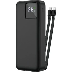 Powerbank Kendinden Kablolu 22.5 W Ultra Hızlı ve Güçlü 20.000 Mah Typc-E ve Lightning Kablolu Pd