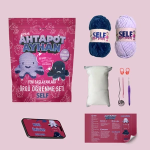 Ahtapot Ayhan Amigurumi Kiti Yeni Başlayanlar Için Self Örgü Seti
