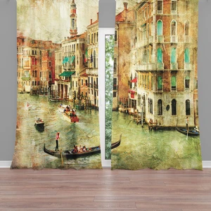 Dijital Baskılı Fon Perde Iki Kanat