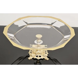 Atabey Home Avangarde Gold Döküm Ayaklı Gold Yaldızlı Büyük Boy Sunumluk Servis Tabağı Paşabahçe Reflection