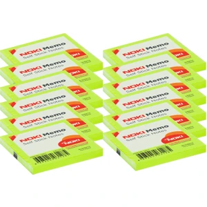Memo 75 x 75 mm Yapışkanlı Not Kağıdı 80 Yaprak Yeşil 12 Adet 12211