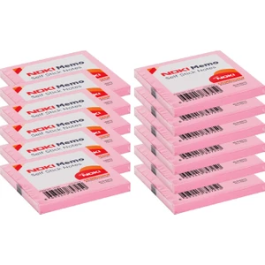 Memo 75 x 75 mm Yapışkanlı Not Kağıdı 80 Yaprak Açık Pembe 12 Adet 12166