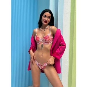 Kapsız Baskılı Pembe Brode Takım (690T)