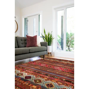 Linos Home Vintage Şönil Pamuk Dokuma Taban Kilim Yıkanabilir Oturma Odası Salon Koridor Halısı