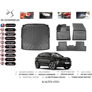 Kalite Oto Ds 7 Crossback 2020 Model Alt 3D Bagaj Havuzu+4d Havuzlu Paspas Setii