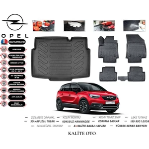 Kalite Oto Opel Crossland 2024 Model 3D Bagaj Havuzu+4d Havuzlu Paspas Setii
