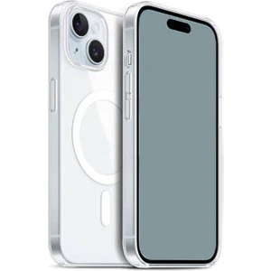 Case 4u Apple iPhone 15 Plus Kılıf Magsafe Şarj Özellikli Şeffaf Sert Pc Embos Kapak
