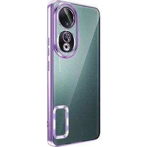 Case 4u Huawei Honor 90 Kılıf Tek Kamera Çerçeveli Logo Gösteren Omega Kapak Lila