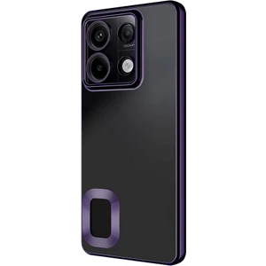 Case 4u Xiaomi Redmi Note 13 Pro 4g Kılıf Tek Kamera Çerçeveli Logo Gösteren Omega Kapak Derin Mor