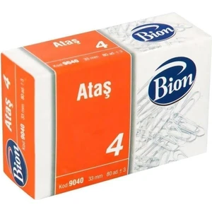 Bion Ataş No:4 80 Adet 33 mm Boyutunda Kırmızı ve Beyaz Renkli Kırtasiye Ürünü