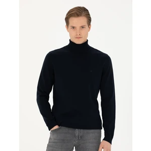 Erkek Lacivert Slim Fit Balıkçı Yaka Basic Triko Kazak 50270164-VR033