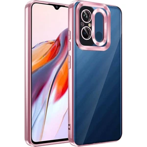 Case 4u Xiaomi Redmi 12C Kılıf Kamera Korumalı Logo Gösteren Omega Kapak Rose Gold