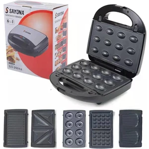 HZL 6 sı 1 arada Tost Makinası, Donut, Waffle, Ceviz Kurabiye, Sandviç Aparatlı Makina
