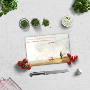 Cam Kesme Tahtası - Cam Kesme Tablası | Küçük Prens - Kalp Gözü | 20cm X 30cm